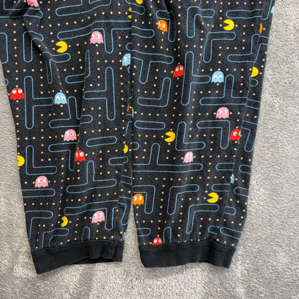 Pac-Man Pajama Pants Mens Large Black Good‎ All Over Maze Print Cotton Lounge - Picture 4 of 14
